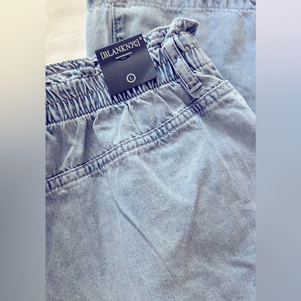 Blank NYC Women’s Paper bag Wide Leg Jean Elastic Waistband Cotton Nwt - Picture 8 of 13